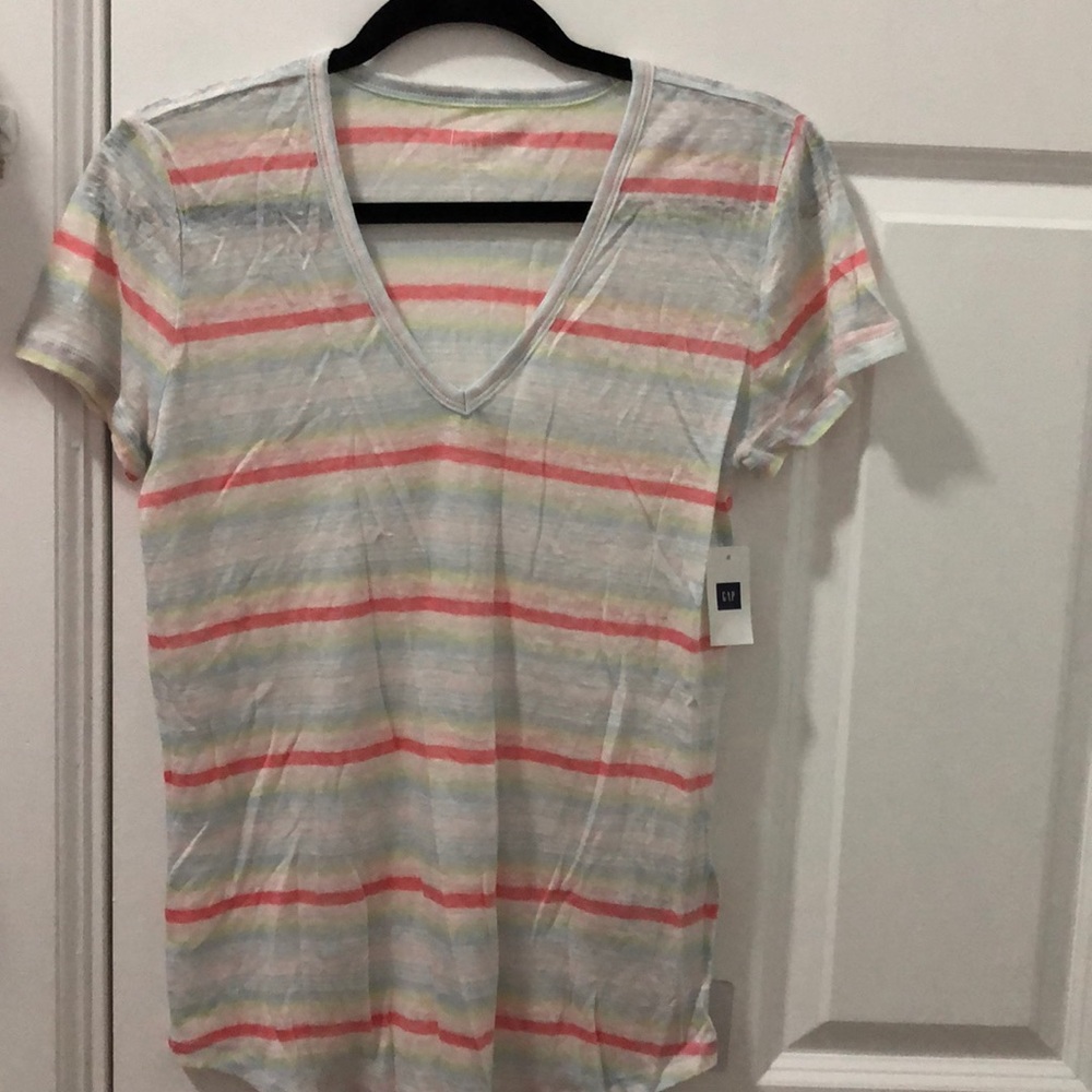 SOLD- Gap linen multicolor top